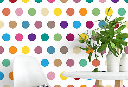 bodkovaná tapeta, bodky dots farebné bodky na stenu